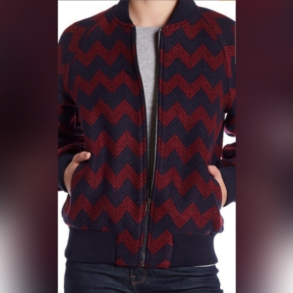 Mono b Zigzag Bomber Jacket - Picture 3 of 4